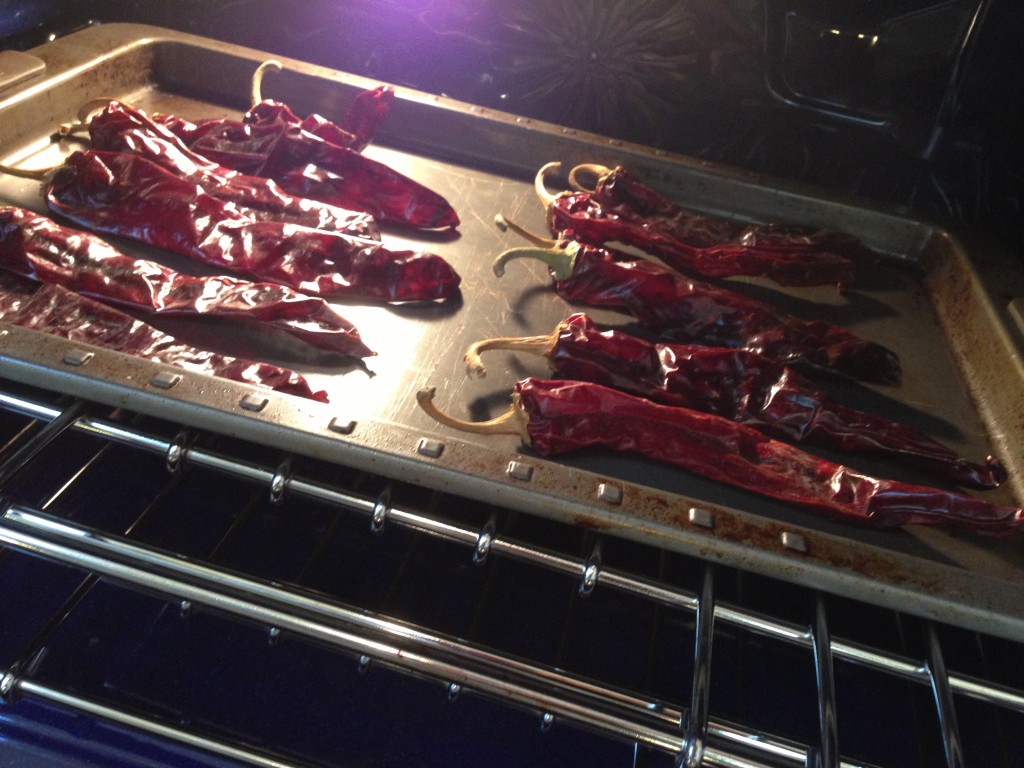 chilis in oven